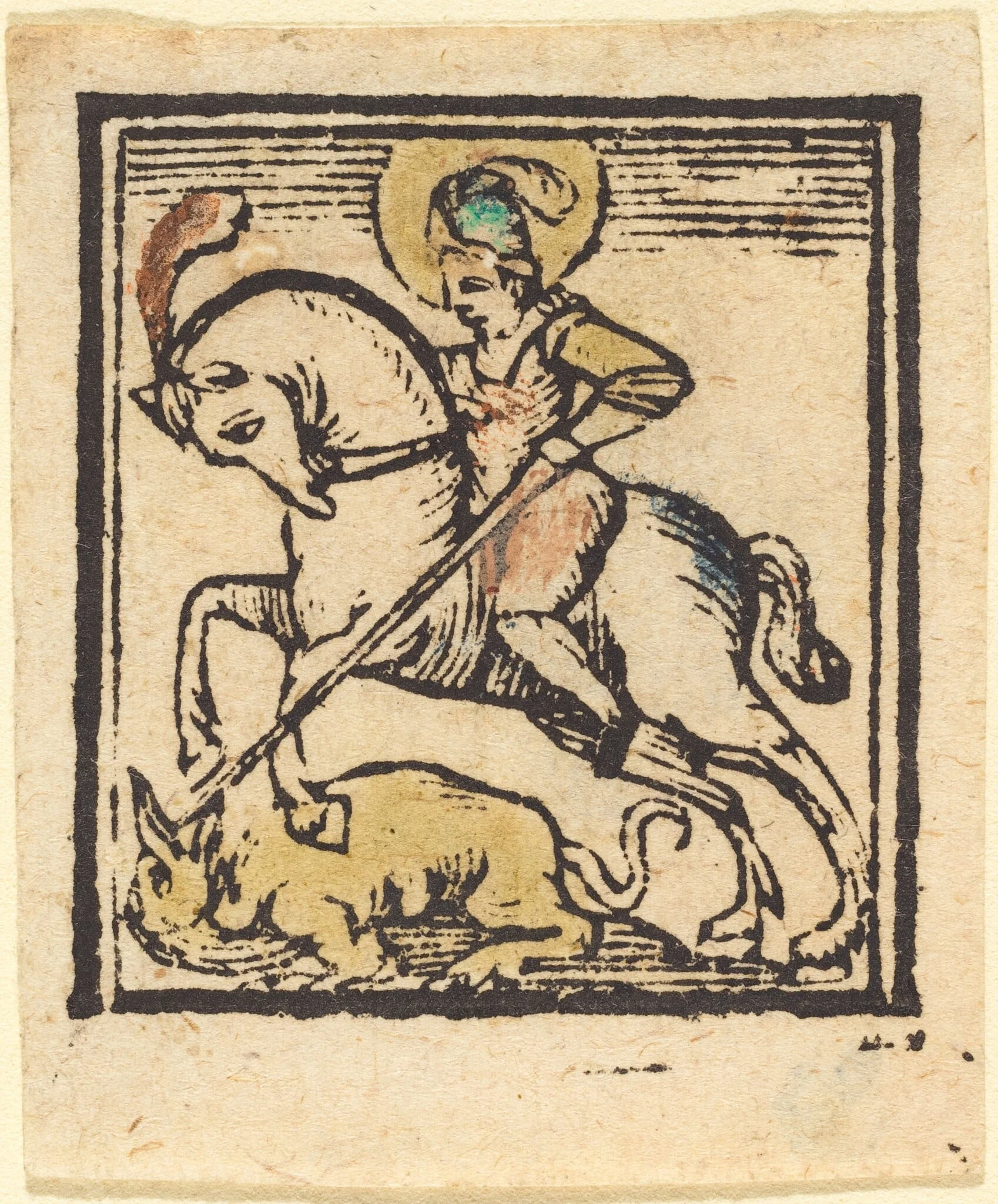 Saint George, by German 15th Century, ink, 1475