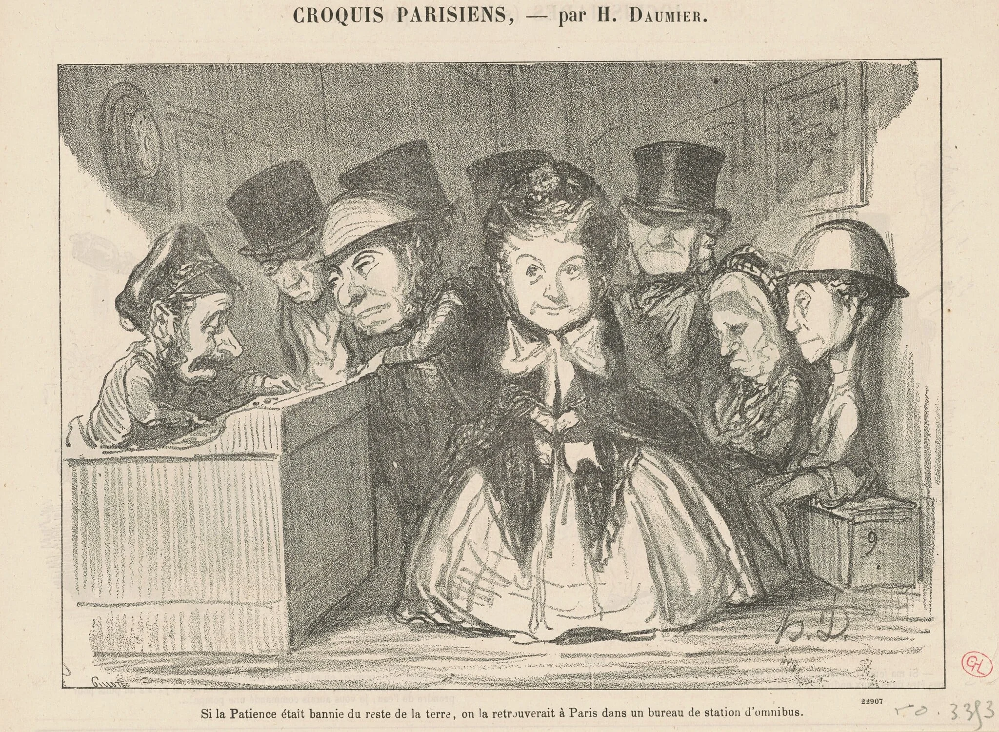 Si la patience était bannie du reste ..., by Honoré Daumier, ink, 1865