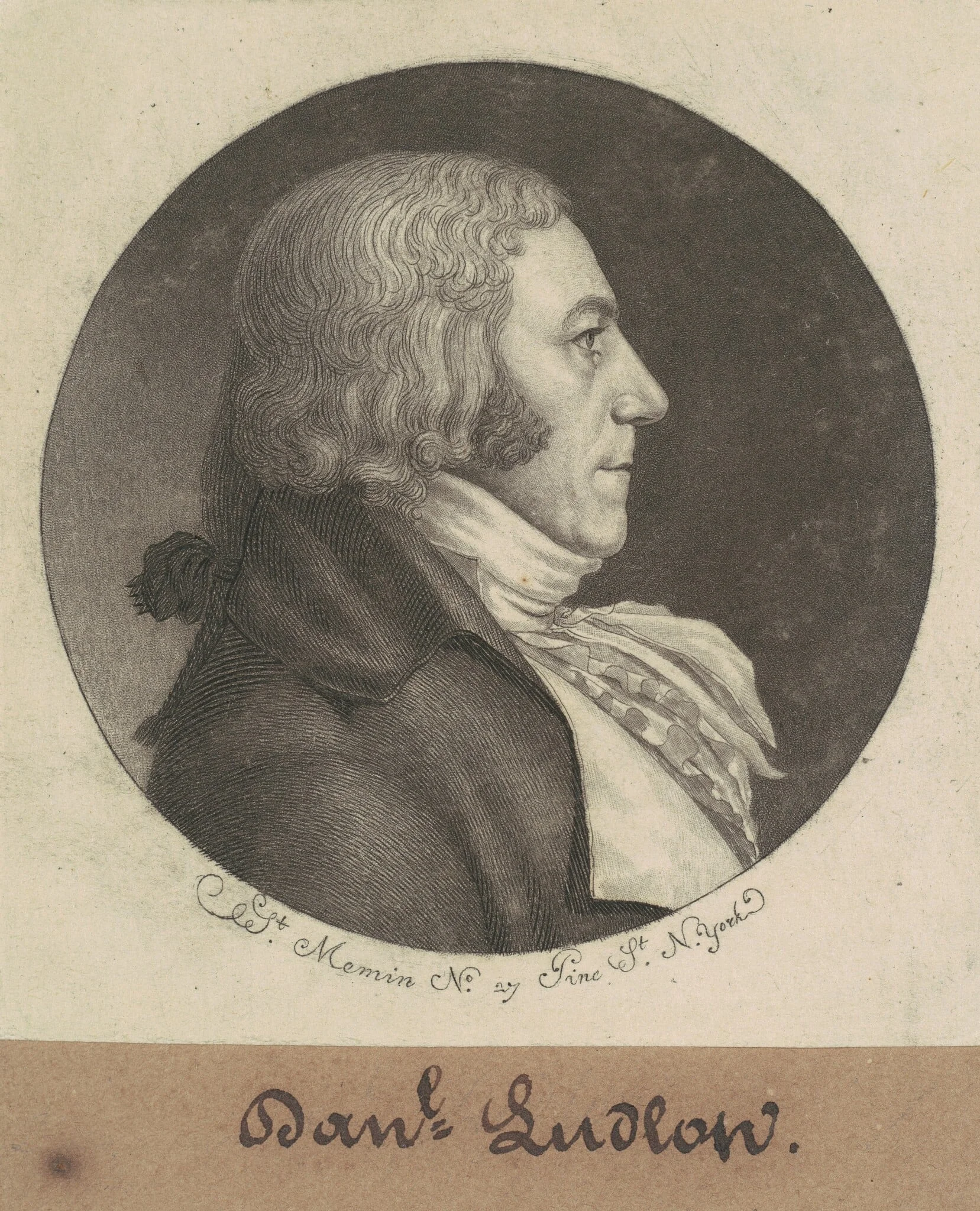 Daniel Ludlow, by Charles Balthazar Julien Févret de Saint-Mémin, ink, 1798