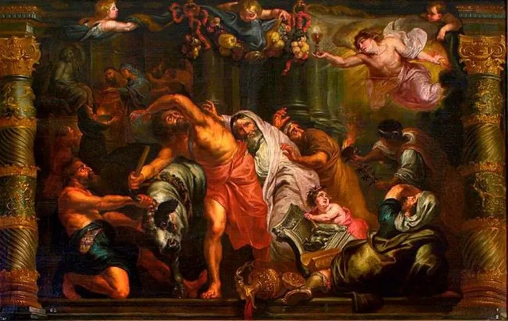 The Eucharist overcoming pagan sacrifices