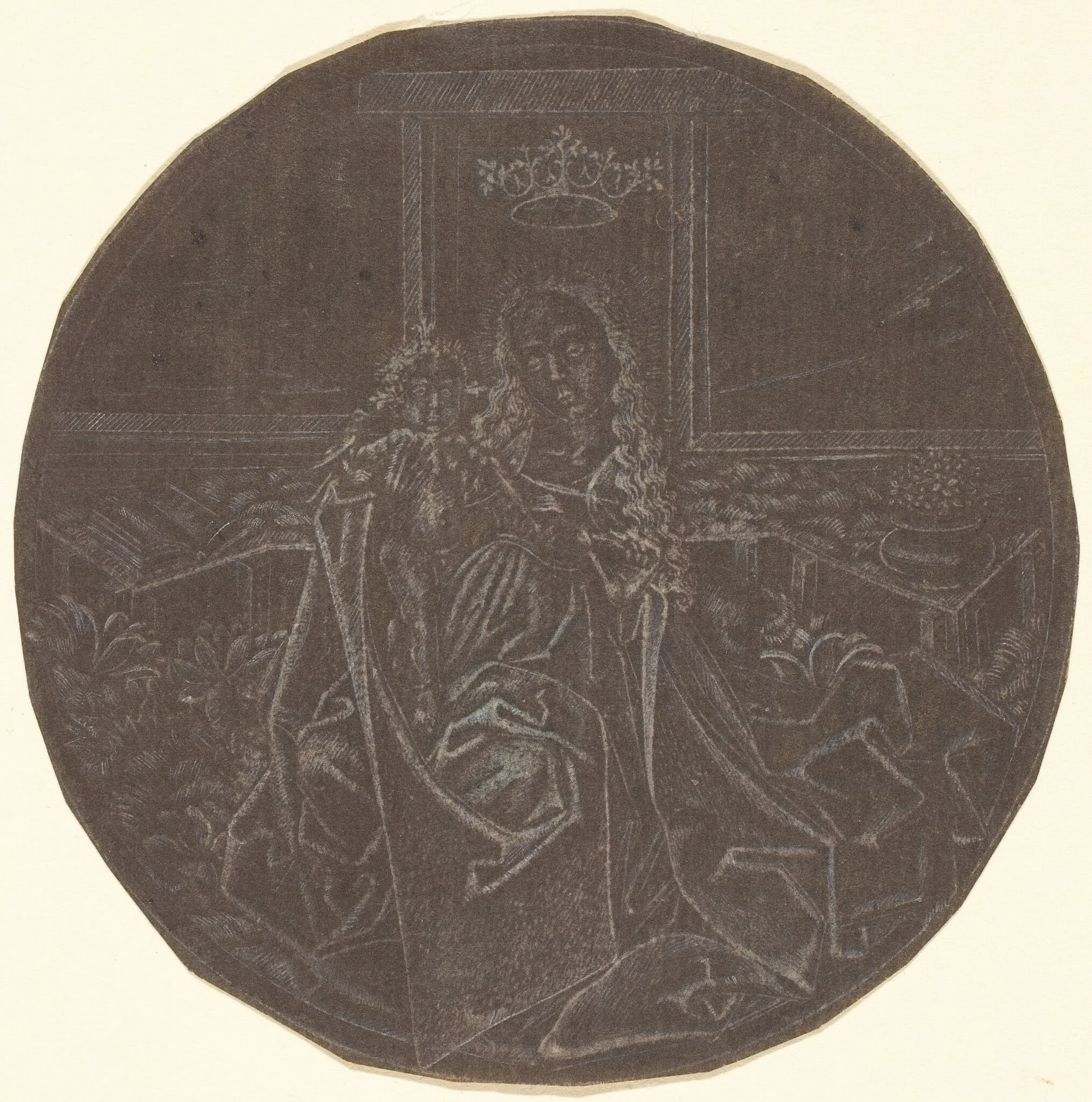 The Madonna and Child in a Garden, by German 19th Century, 1850