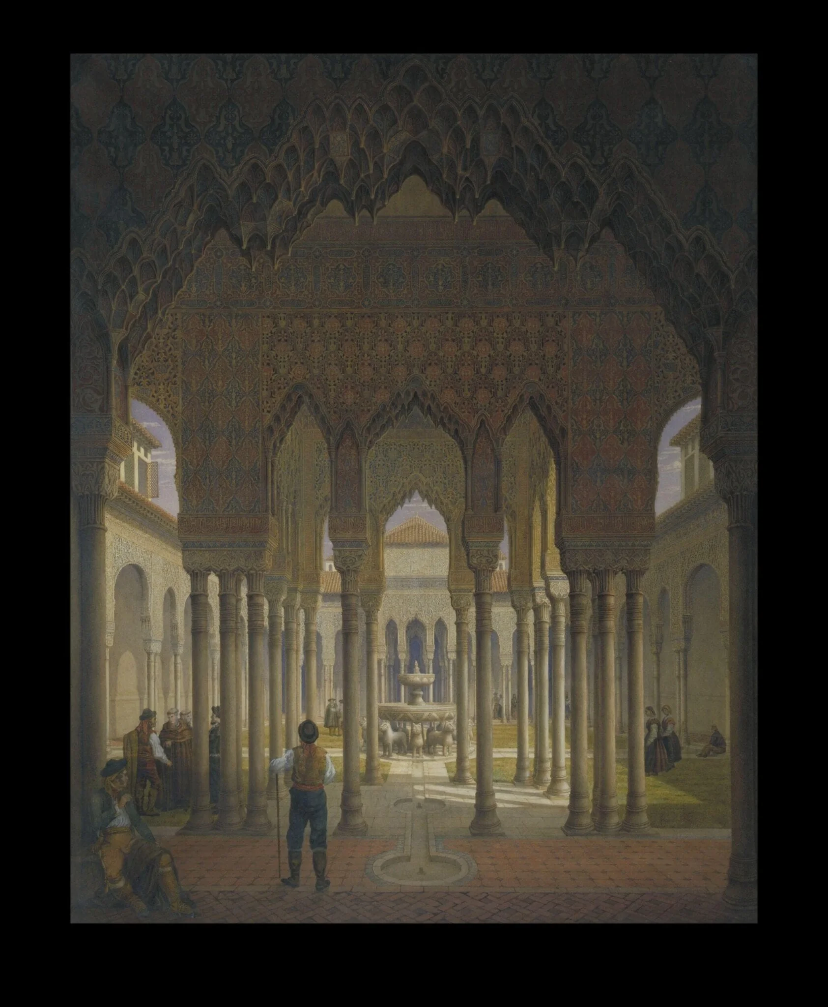 The Court of Lions in the Alhambra, Granada.