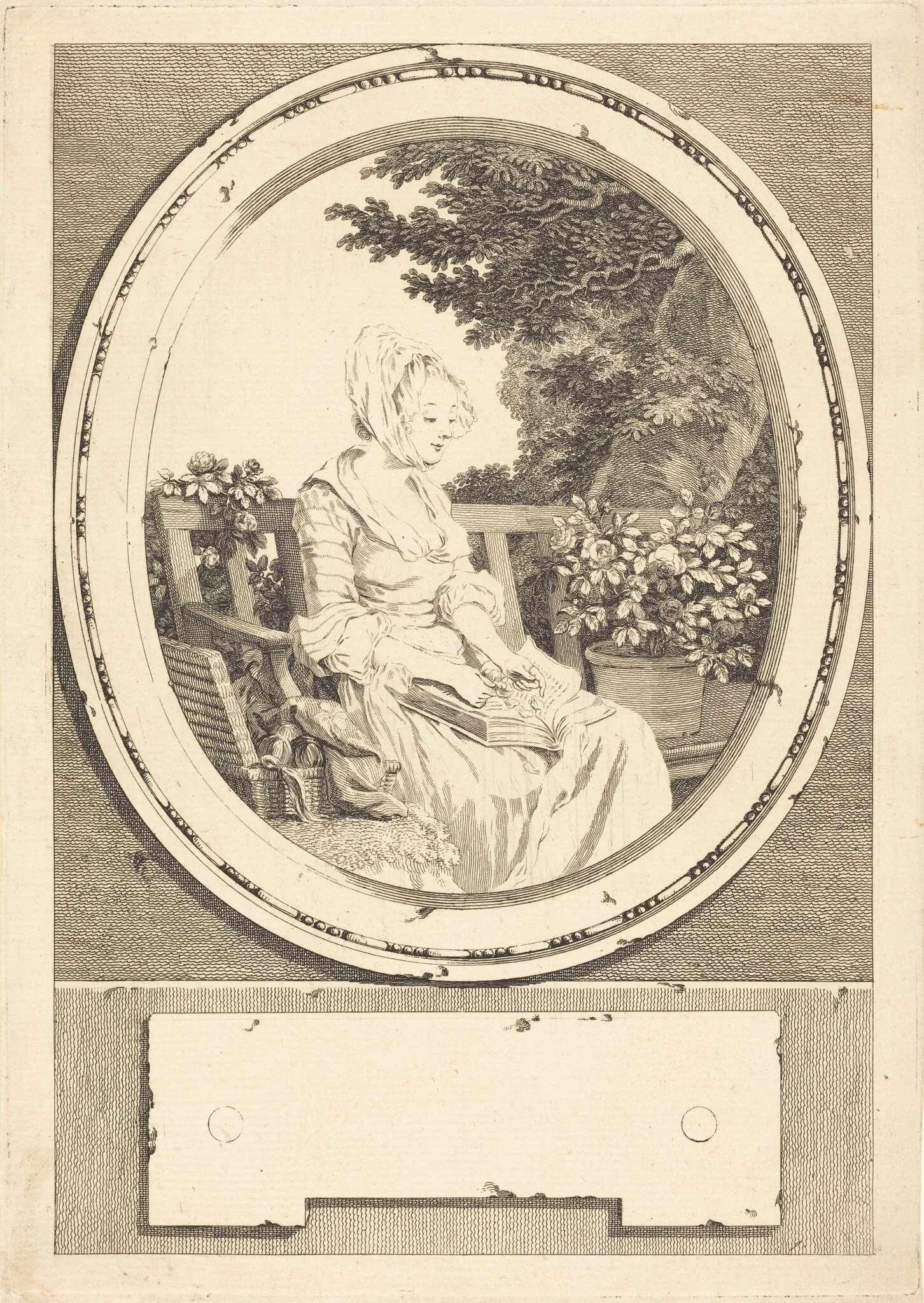 Jusques dans la moindre chose, by Louis-Joseph Masquelier, ink, 1774