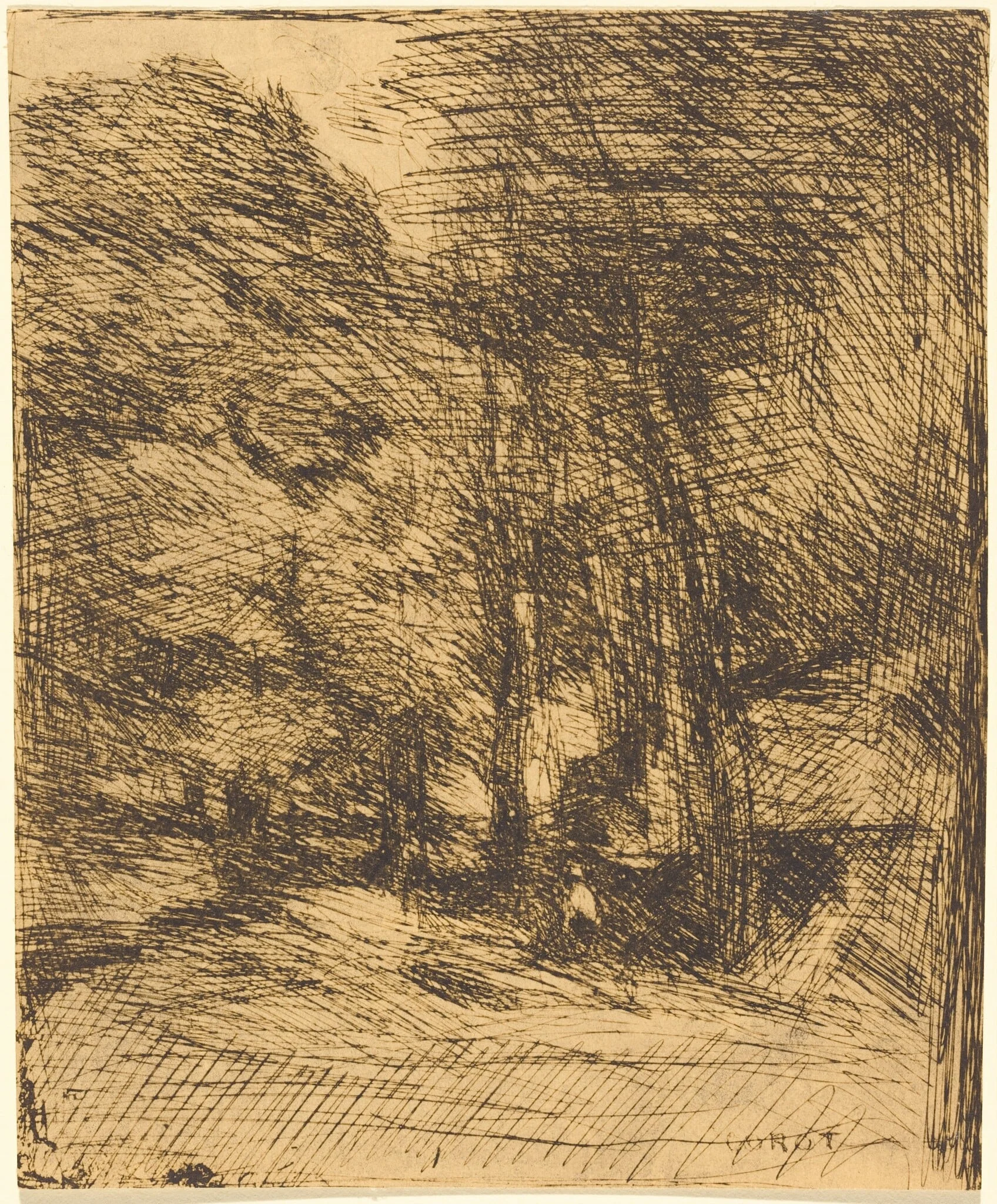 Souvenir of Bas-Breau (Souvenir du Bas-Breau), by Jean Baptiste Camille Corot, 1858