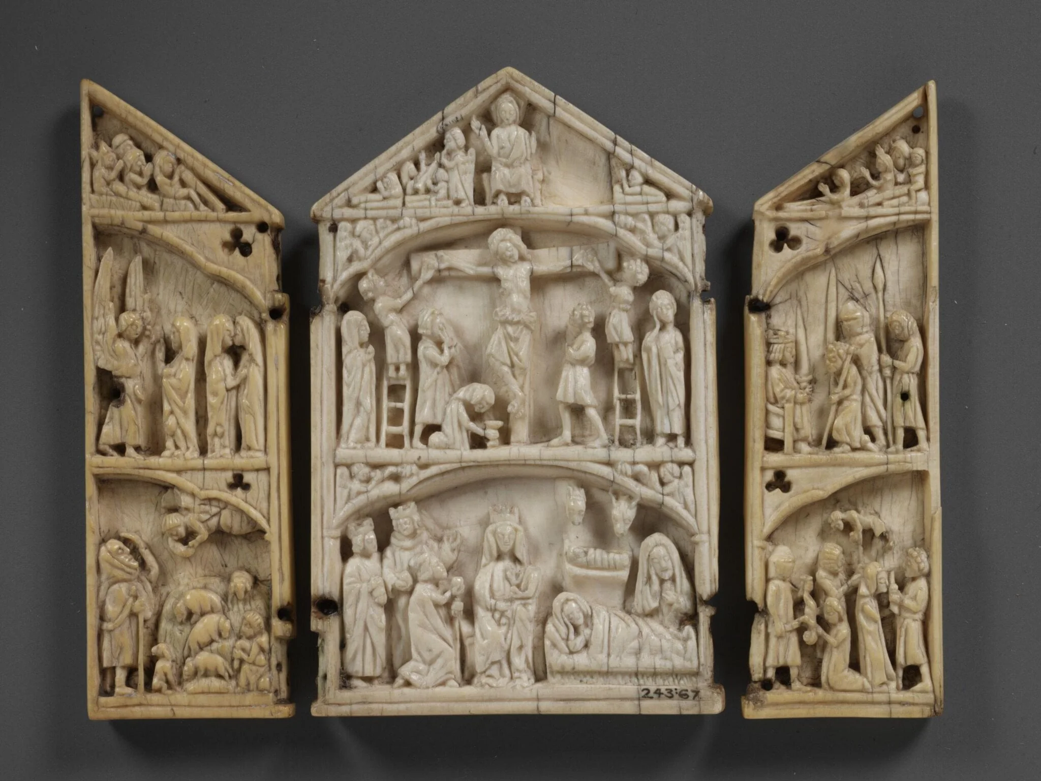 The Nativity with the Adoration of the Magi, the Crucifixion and the Last Judgement, by Unknown, 1300