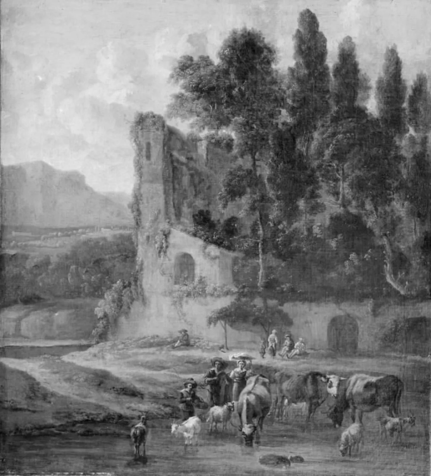 Cattle by a Ford, by Unknown, 1650