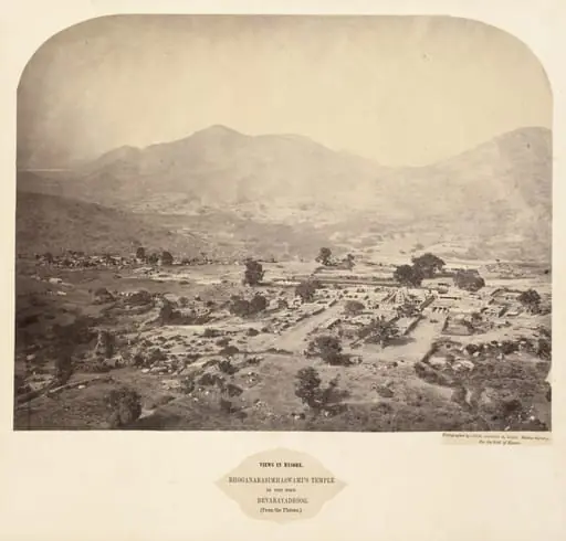 Views in Mysore: Bhoganarasimhaswami's temple, in the fort, Devarayadroog (from the plateau)