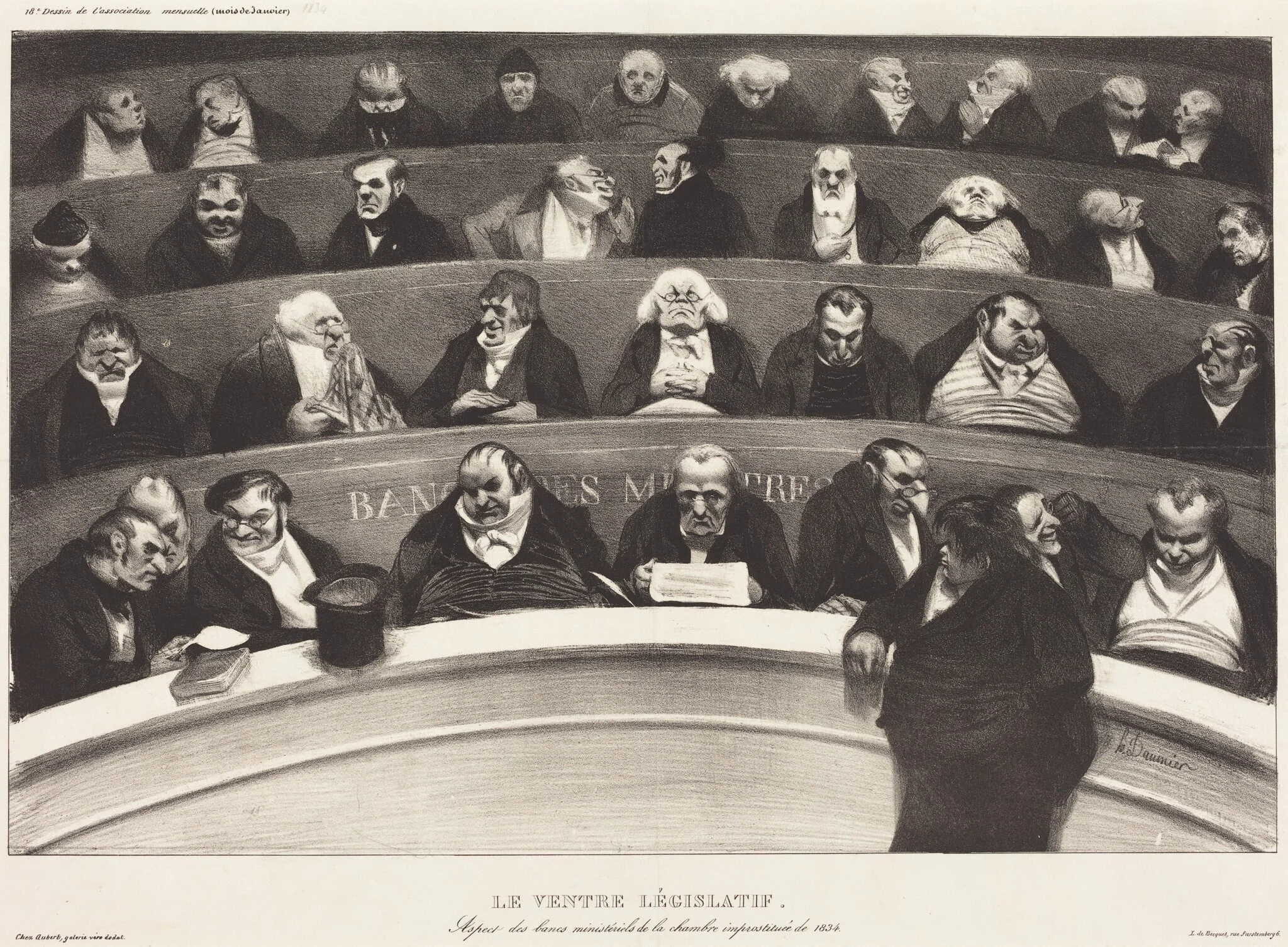 Le Ventre Législatif (The Legislative Belly), by Honoré Daumier, ink, 1834