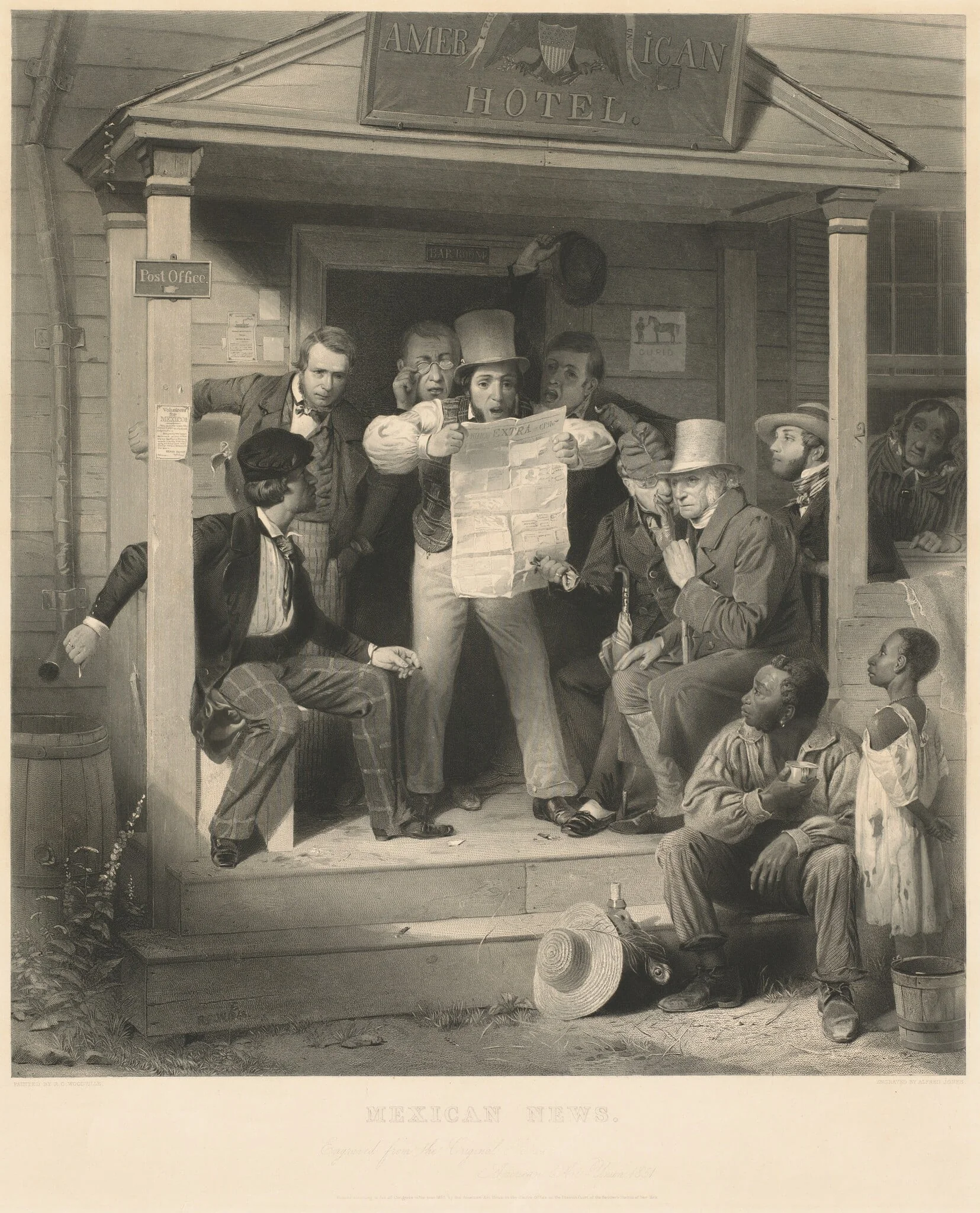 Mexican News, by Alfred Jones, ink, 1851