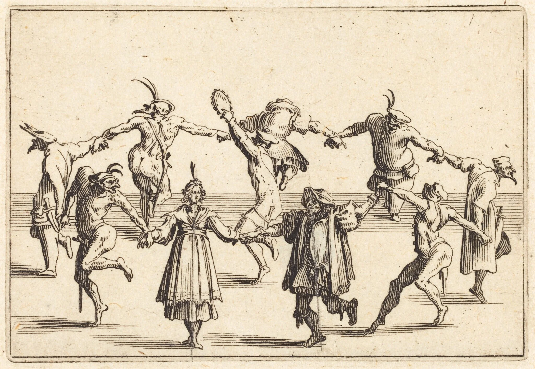 The Dance, by Jacques Callot, ink, 1622