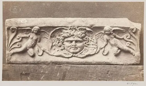 Bas-relief depicting a Gorgon Head in terra cotta