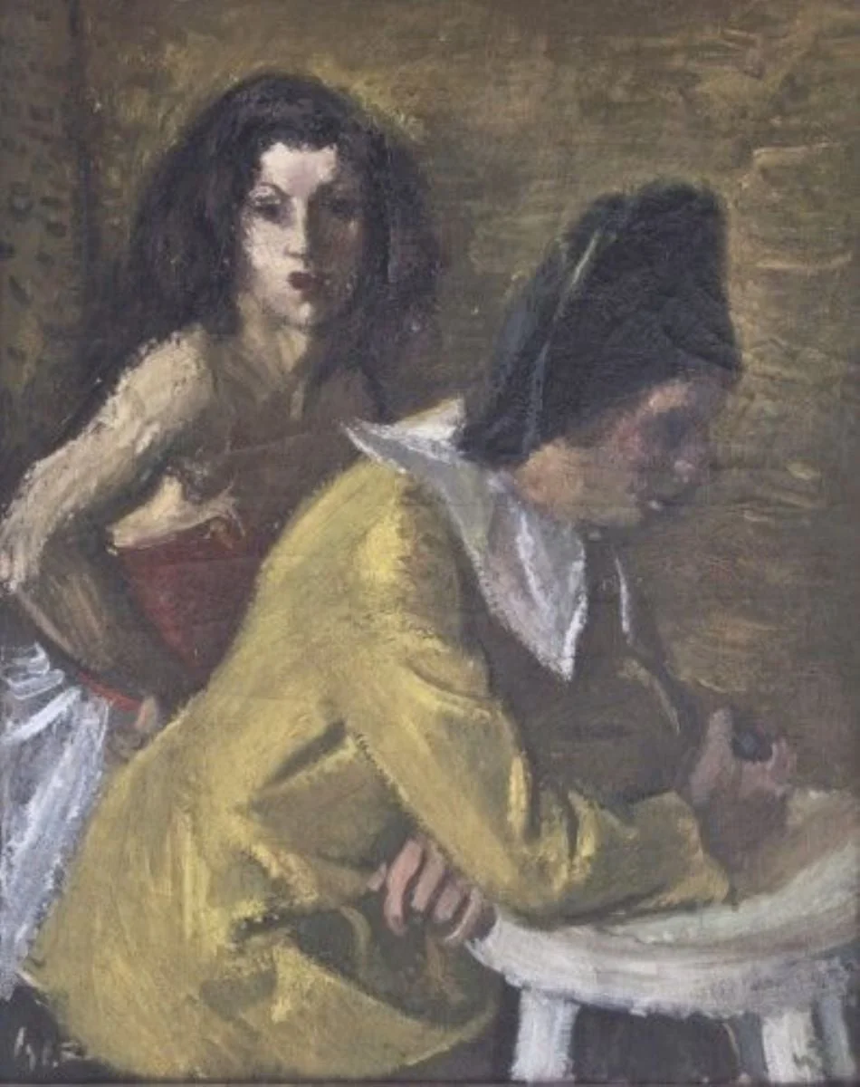 Arlechin și colombină, by Iosif Iser, unspecified, 1943
