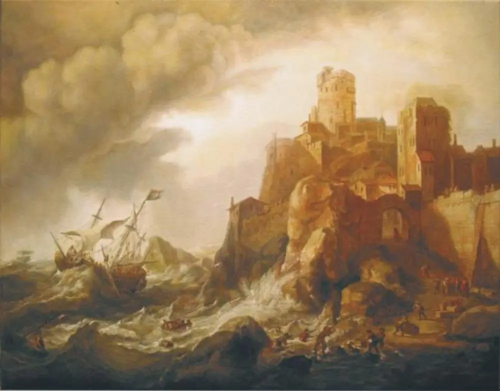 Shipwreck at Rocky Shore