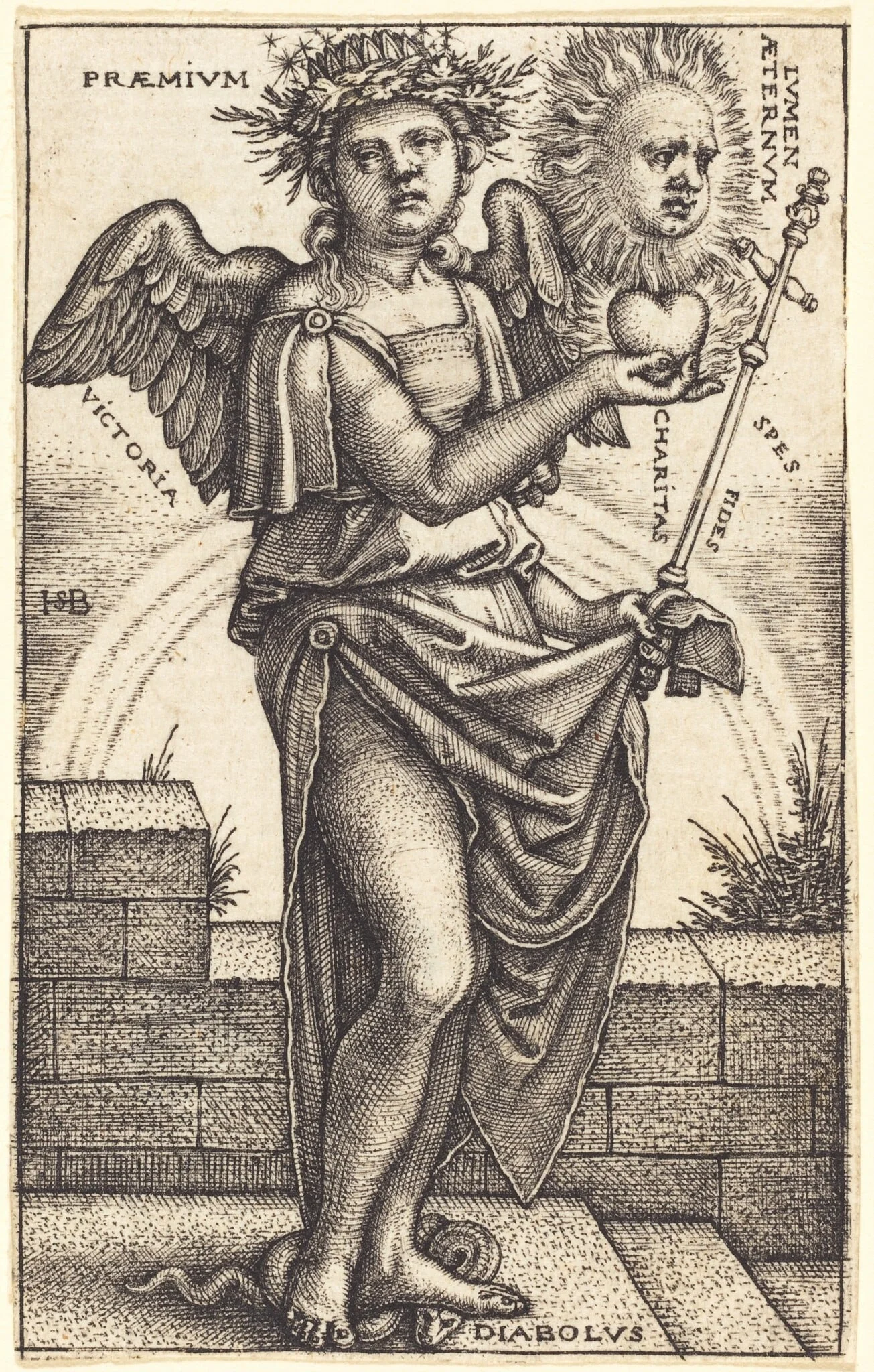 Allegory of Christianity, by Sebald Beham, ink, 1544