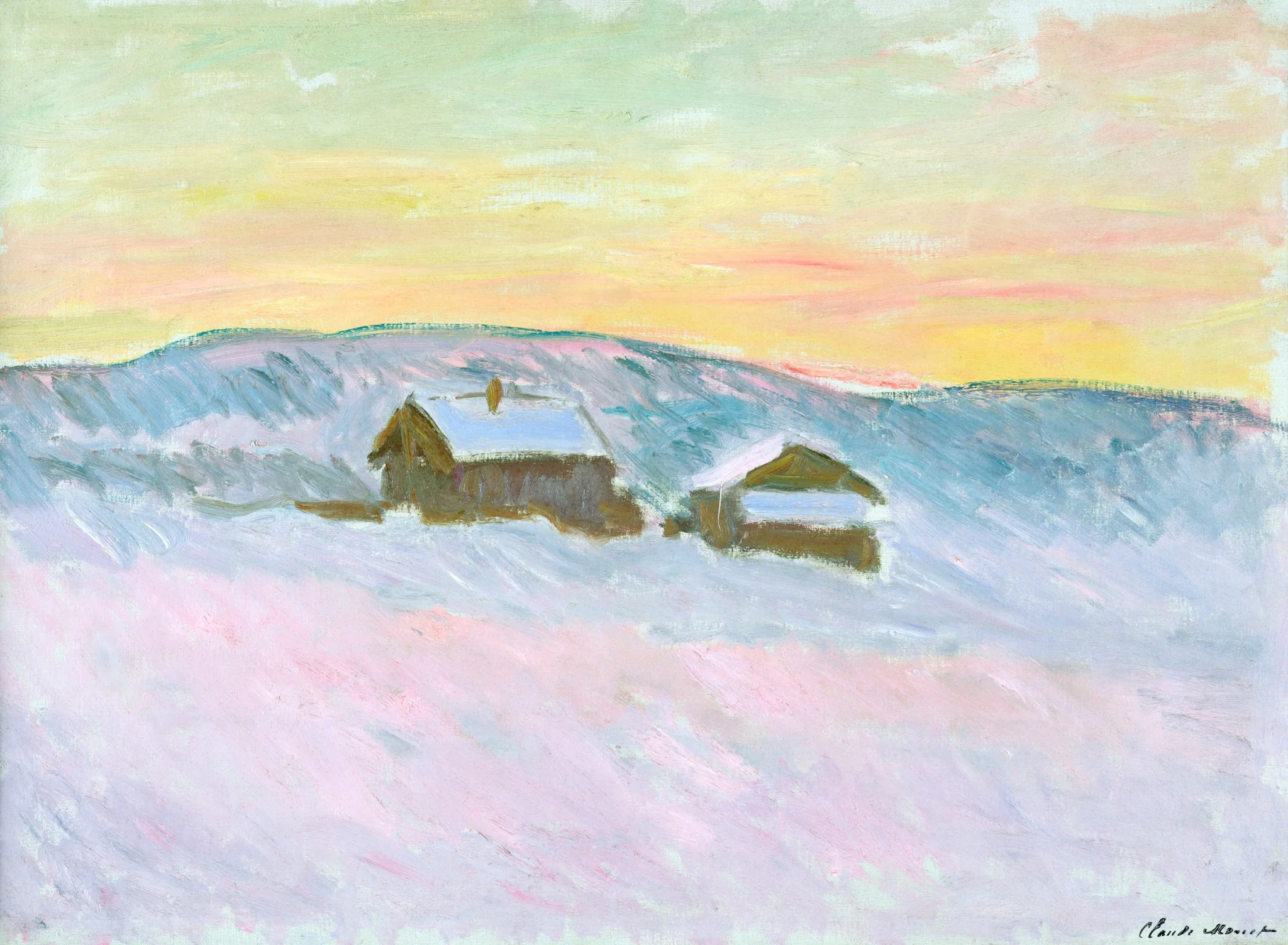 Paysage de Norvège. Les maisons bleues, by Claude Monet, oil, 1898