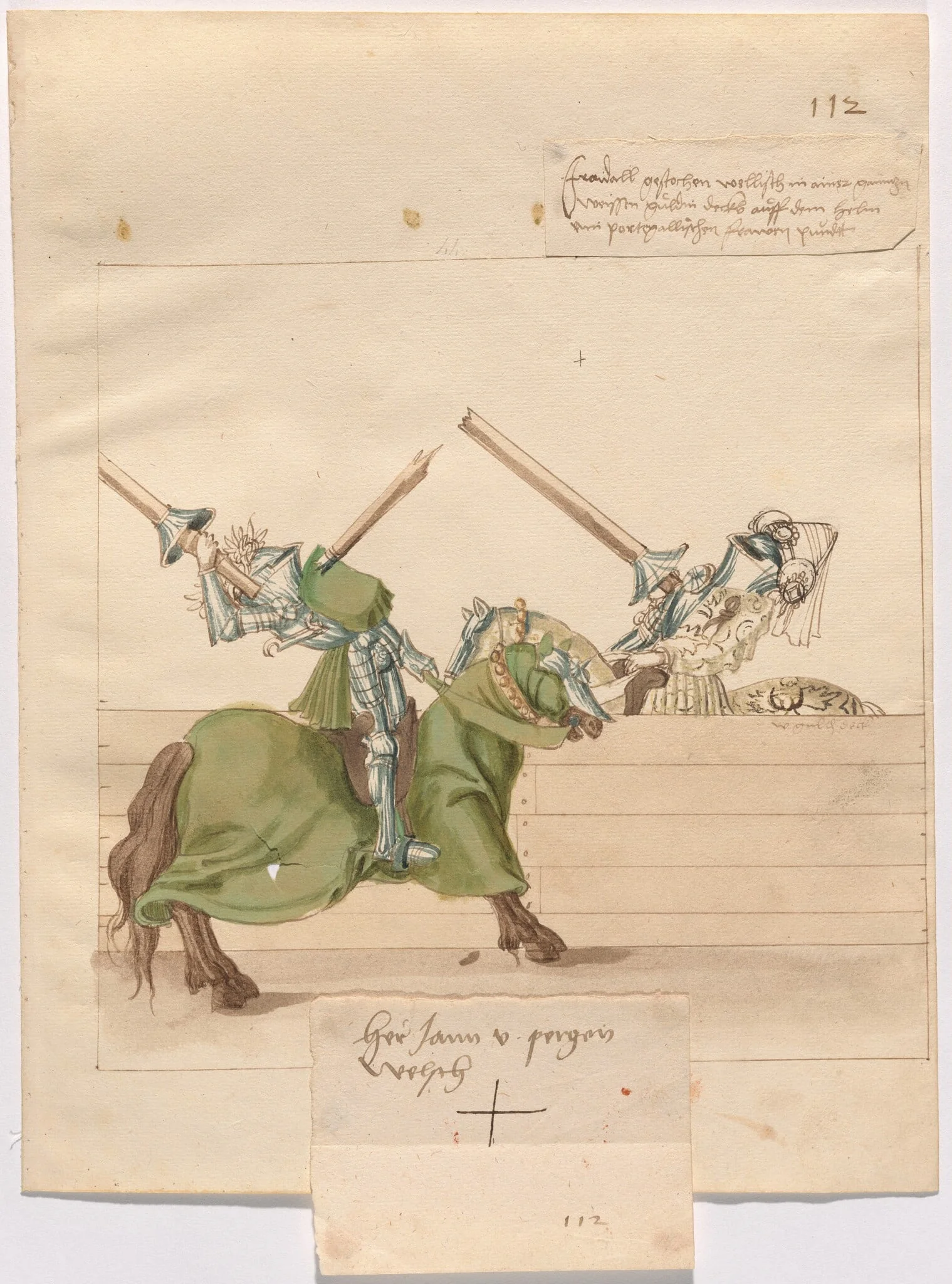 Italian Joust of Peace, by German 16th Century, ink, 1514