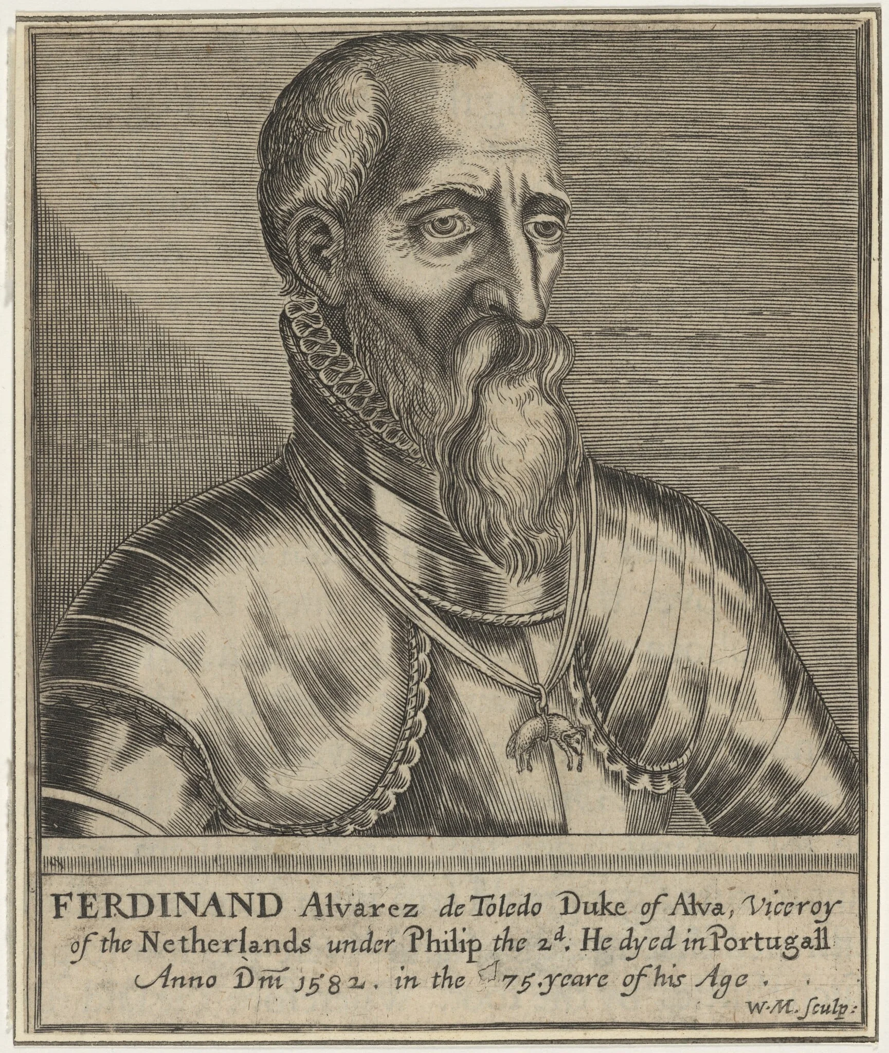 Duke of Alva, by William Marshall, ink, 1642