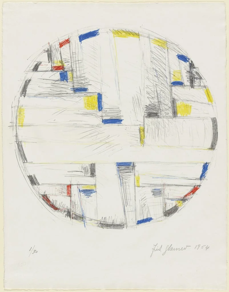 Untitled, by Fritz Glarner, ink, 1964
