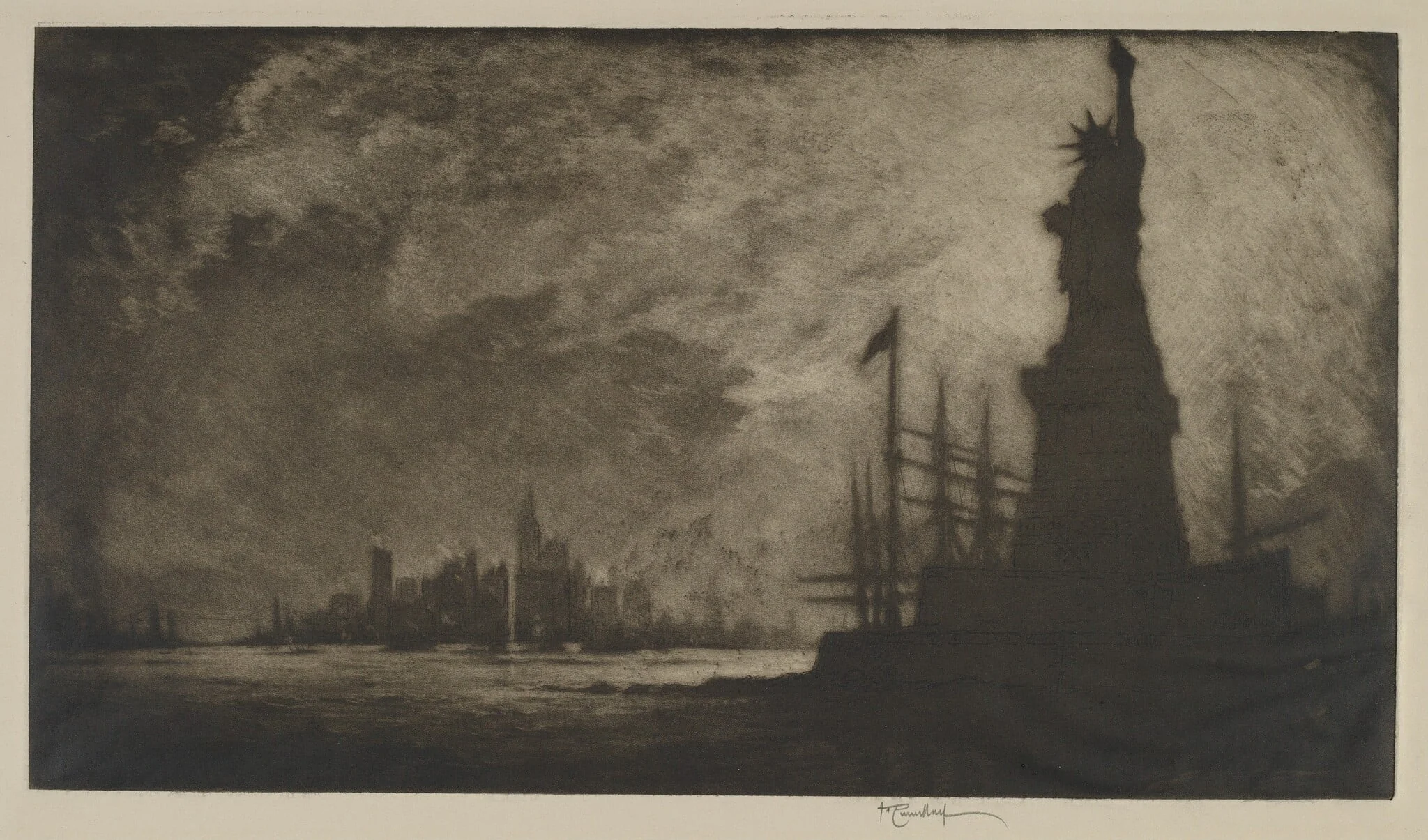 Hail America, by Joseph Pennell, ink, 1908