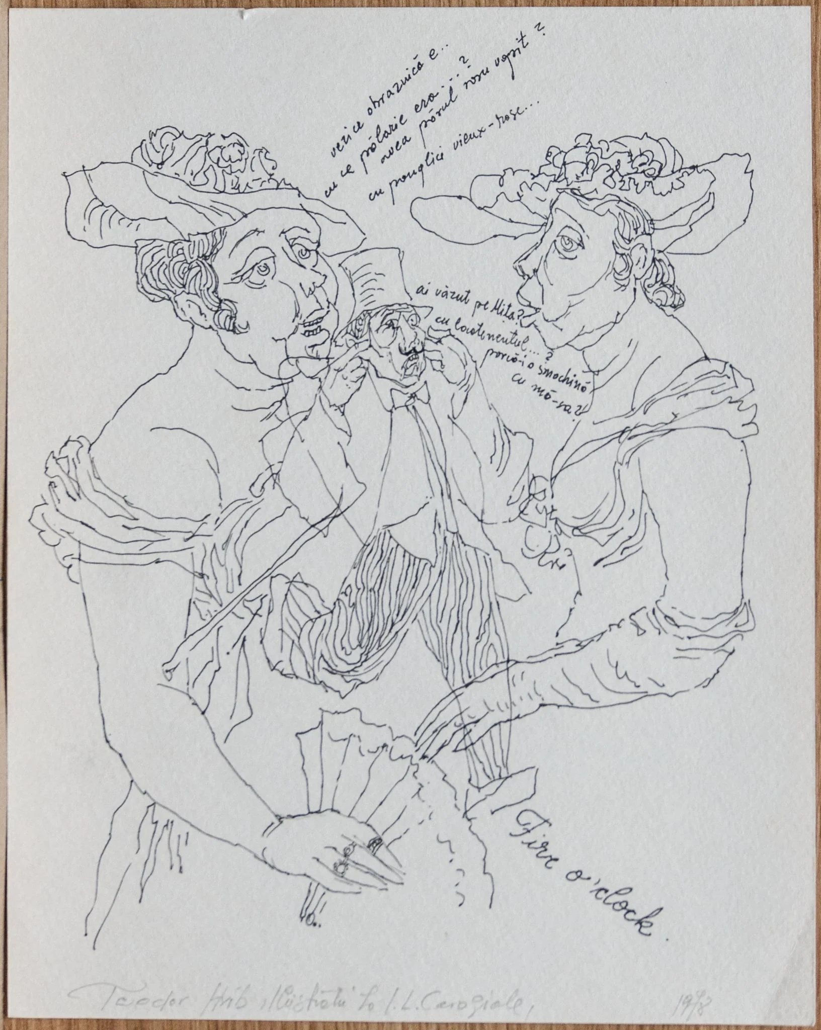 Ilustrație la I. L. Caragiale, by Teodor Hrib, 1950