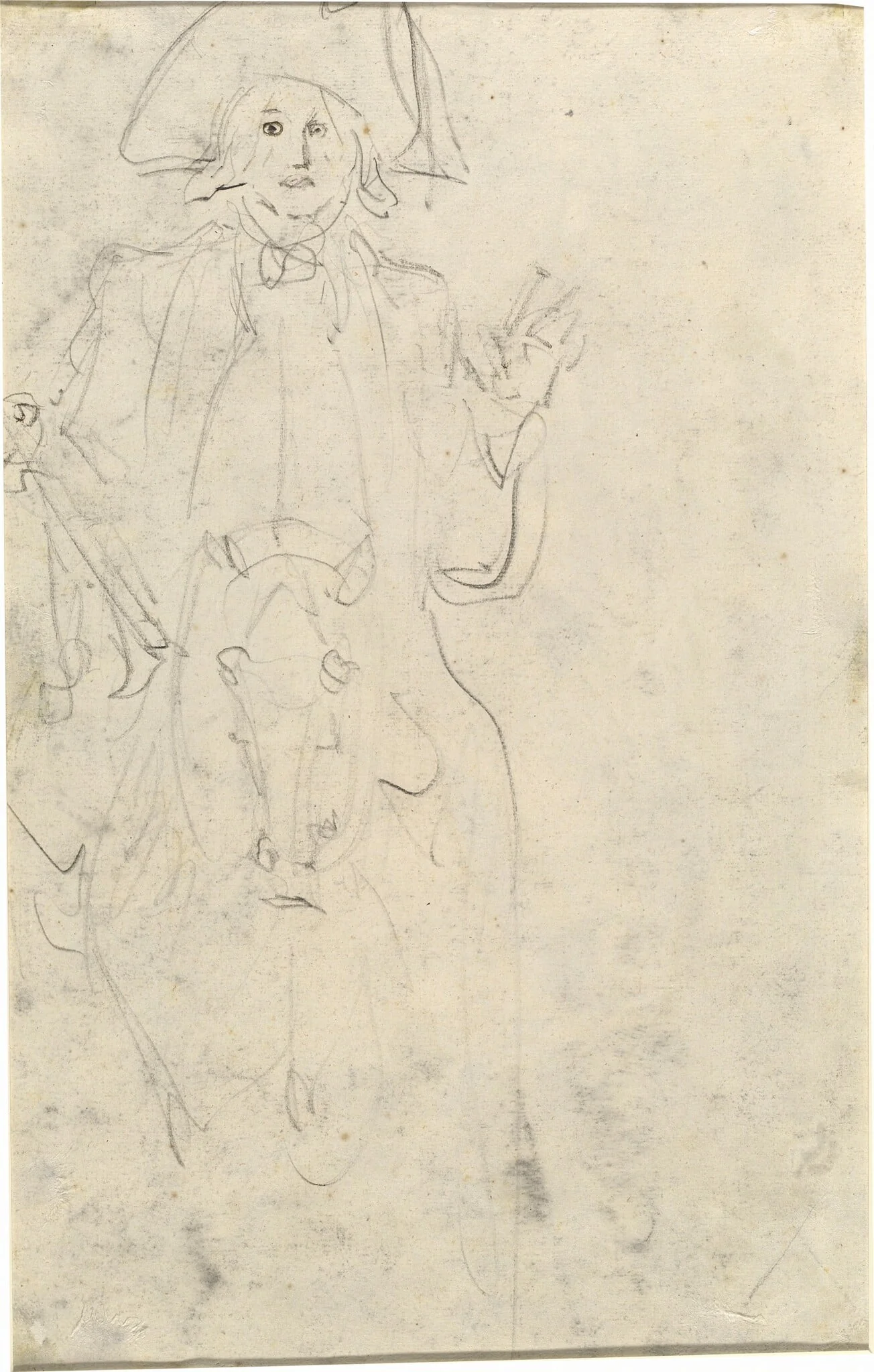 Man on a Horse [verso], by Jean Honoré Fragonard, chalk, 1769
