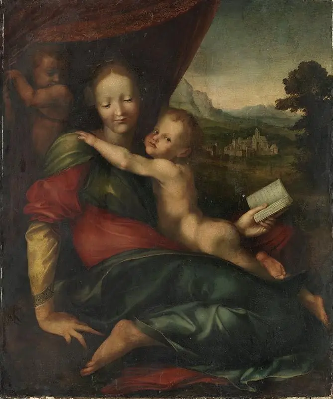 Mary with child and Saint John