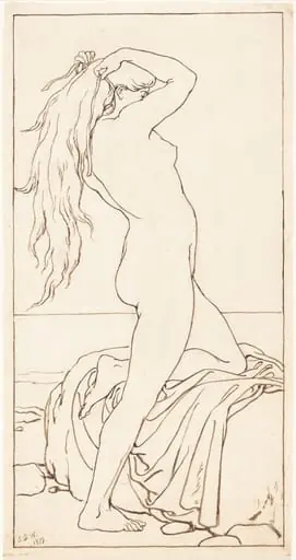 Standing Nude Binding Her Hair