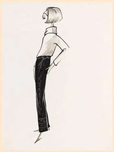 Pantalon noir avec applications sur le bas de la jambe
