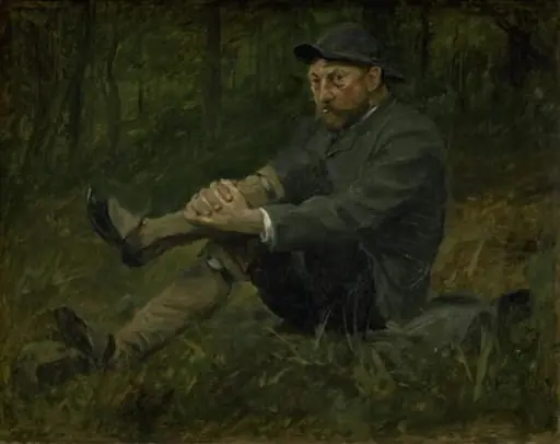 Arkitekten Thorvald Bindesbøll i en granskov på Kullen