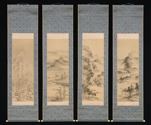 山本梅逸筆　四季山水図|Landscapes of the Four Seasons