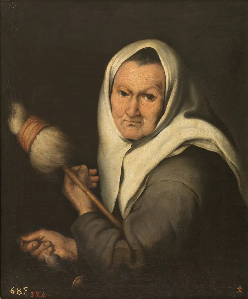 An Old Woman Spinning.