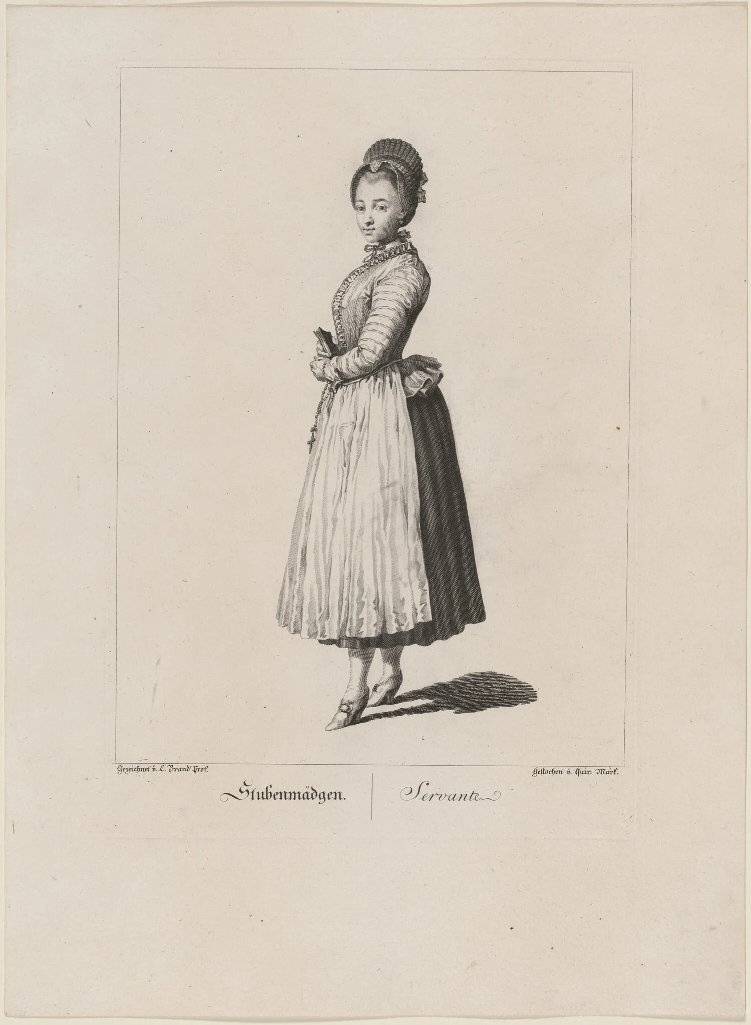 Stubenmädgen (Servant Girl), by Quirin Mark, ink, 1775