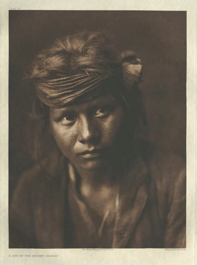 Portfolio I, Plate 32: A Son of the Desert - Navaho, by Edward S. Curtis, 1904