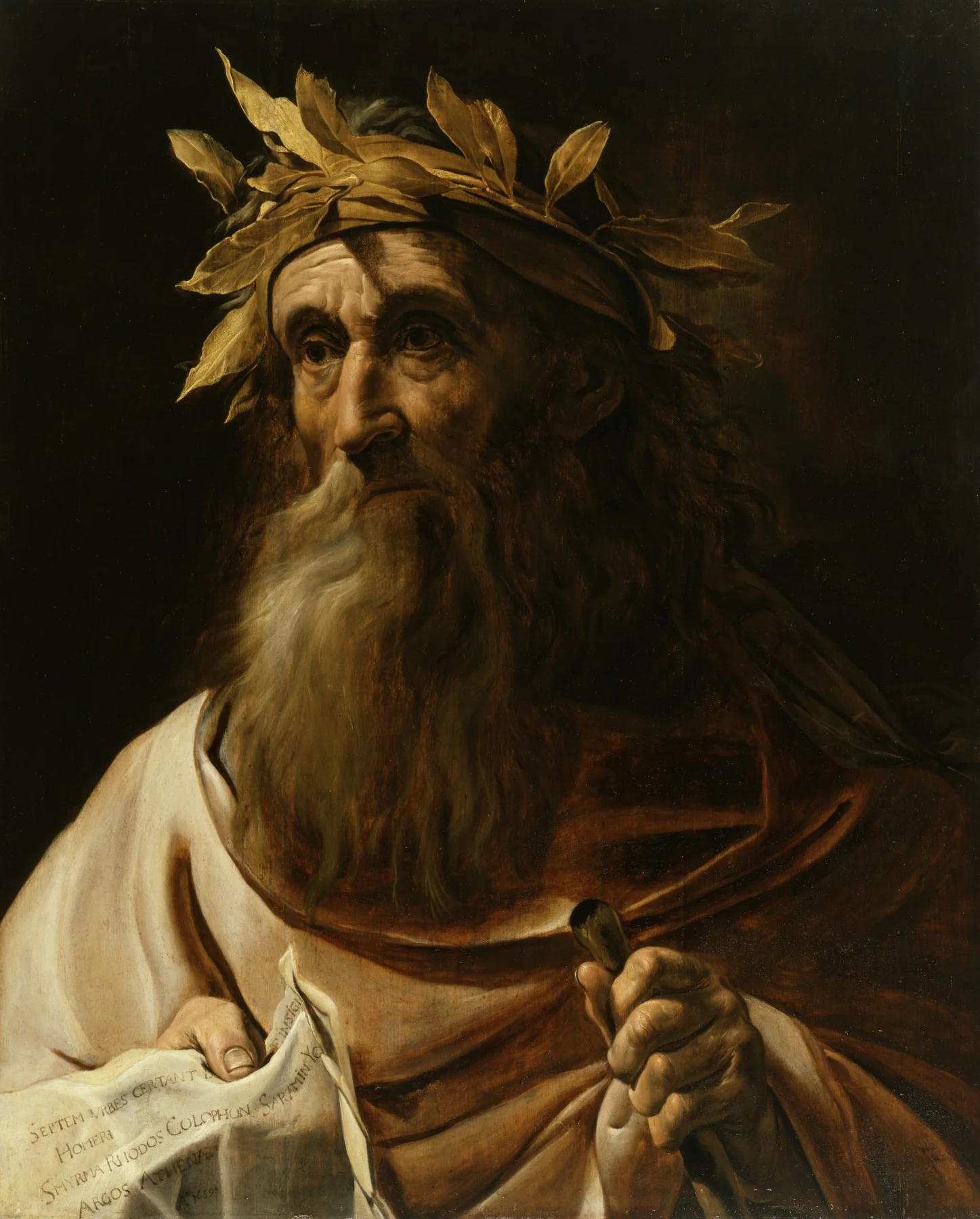 Portrait of the Poet Homer, by Unknown, oil, 1639