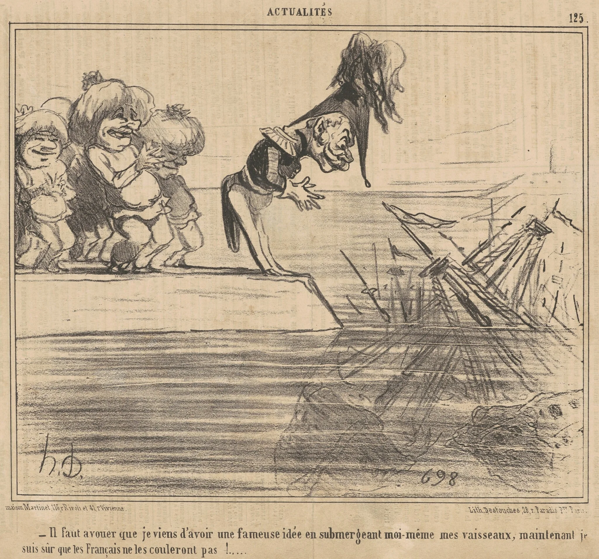 Il faut avouer que je viens d'avoir une ..., by Honoré Daumier, ink, 1854