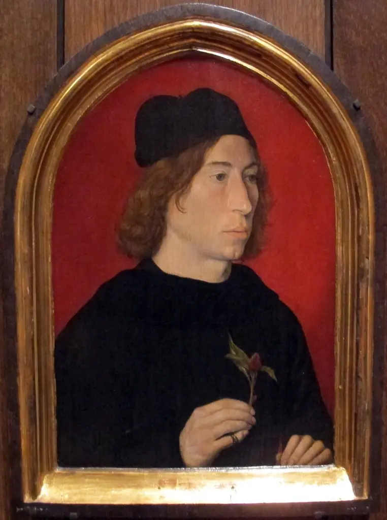 Portrait of a Young Man Holding a Sprig of Cockscomb