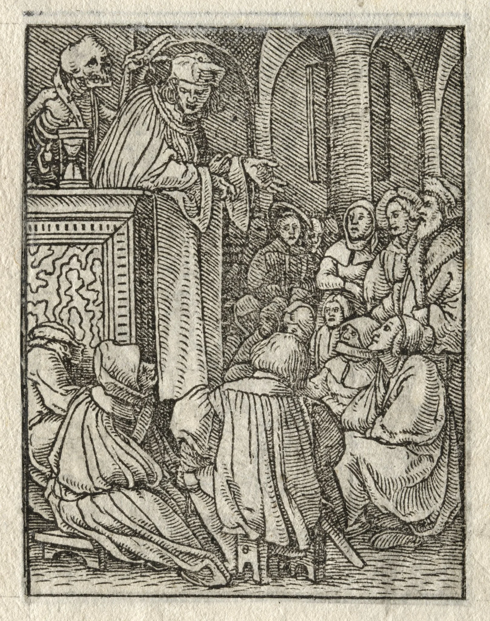 The Dance of Death:  The Preacher; The Priest, by Hans Holbein the Younger, 1526