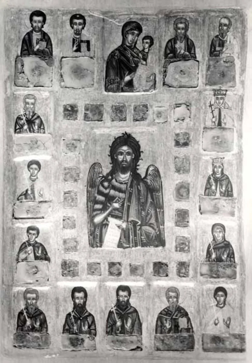 Sfântul Ioan Botezătorul înconjurat de Sfinți, by Unknown, 1850