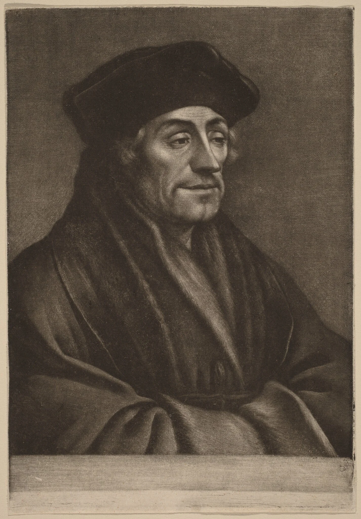 Erasmus, by Wallerant Vaillant, ink, 1650