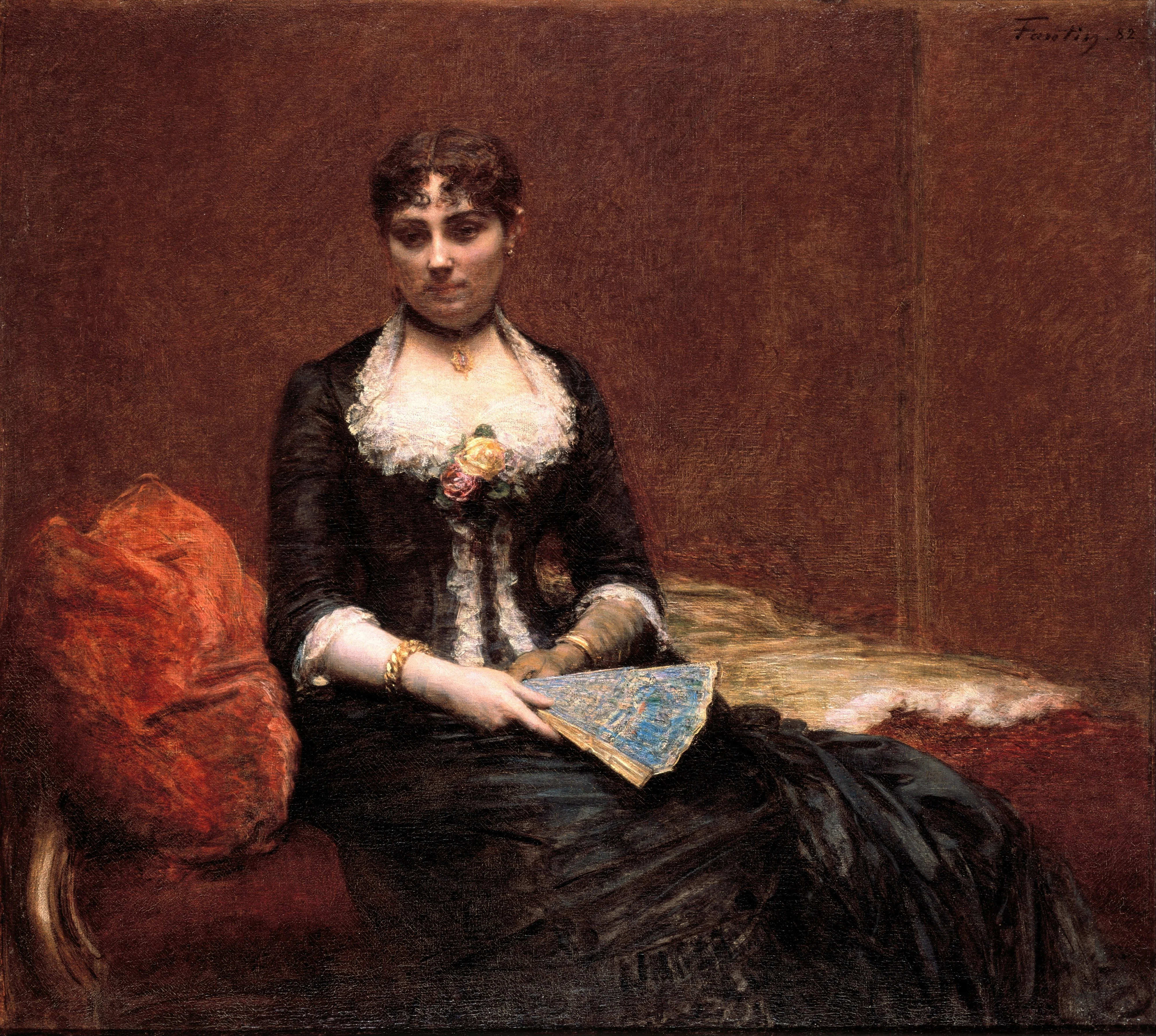 Portrait of Madame Léon Maître (Portrait de Madame Léon Maître), by Henri Fantin-Latour, oil, 1892