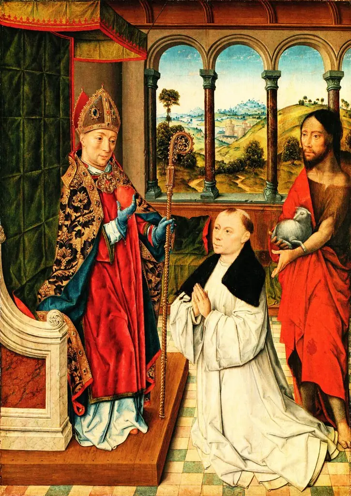 Der Heilige Augustinus und Johannes dem Täufer mit einem Stifter