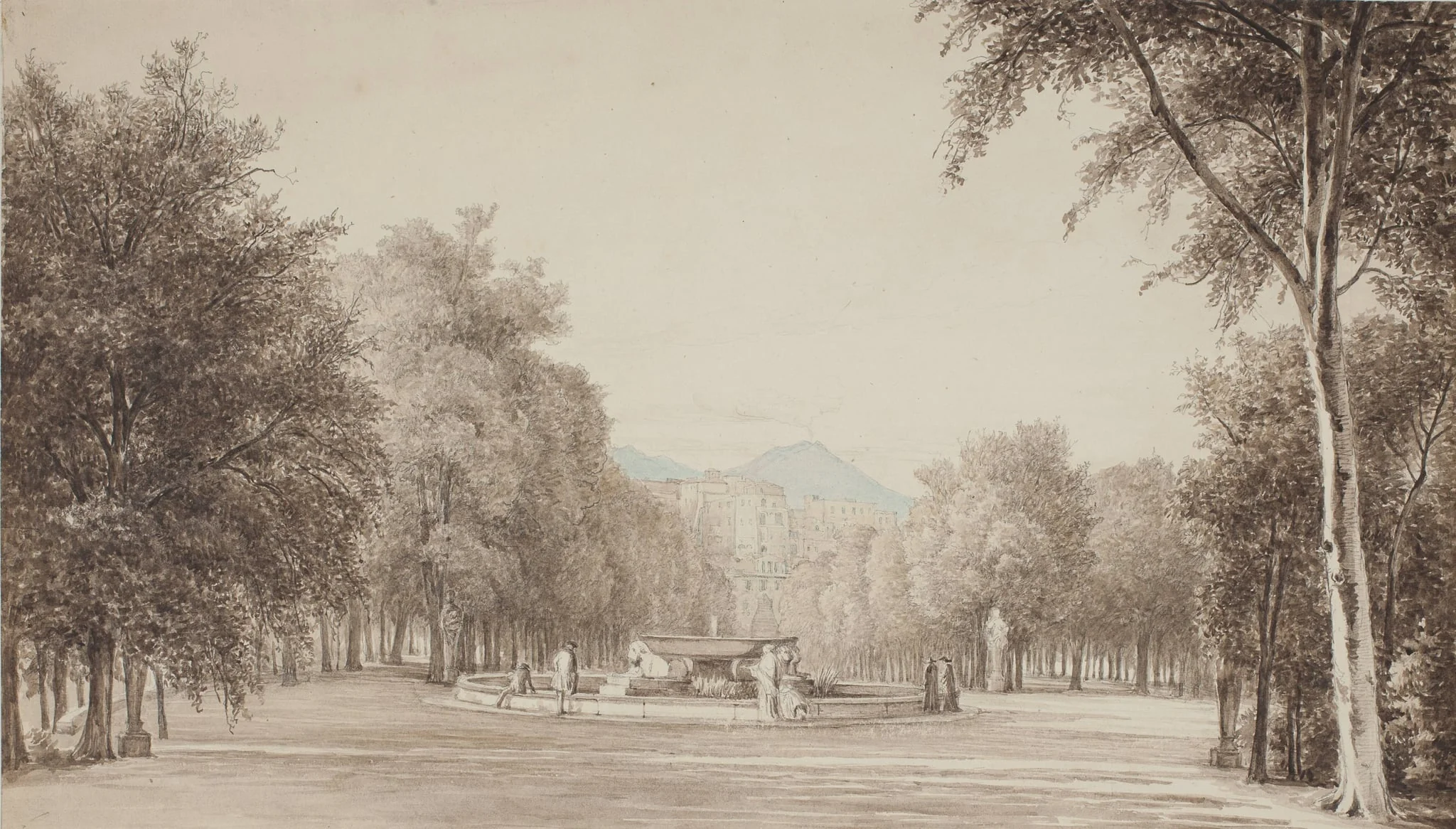 Fra Villa Reale (nu Villa Nazionale) ved Napoli