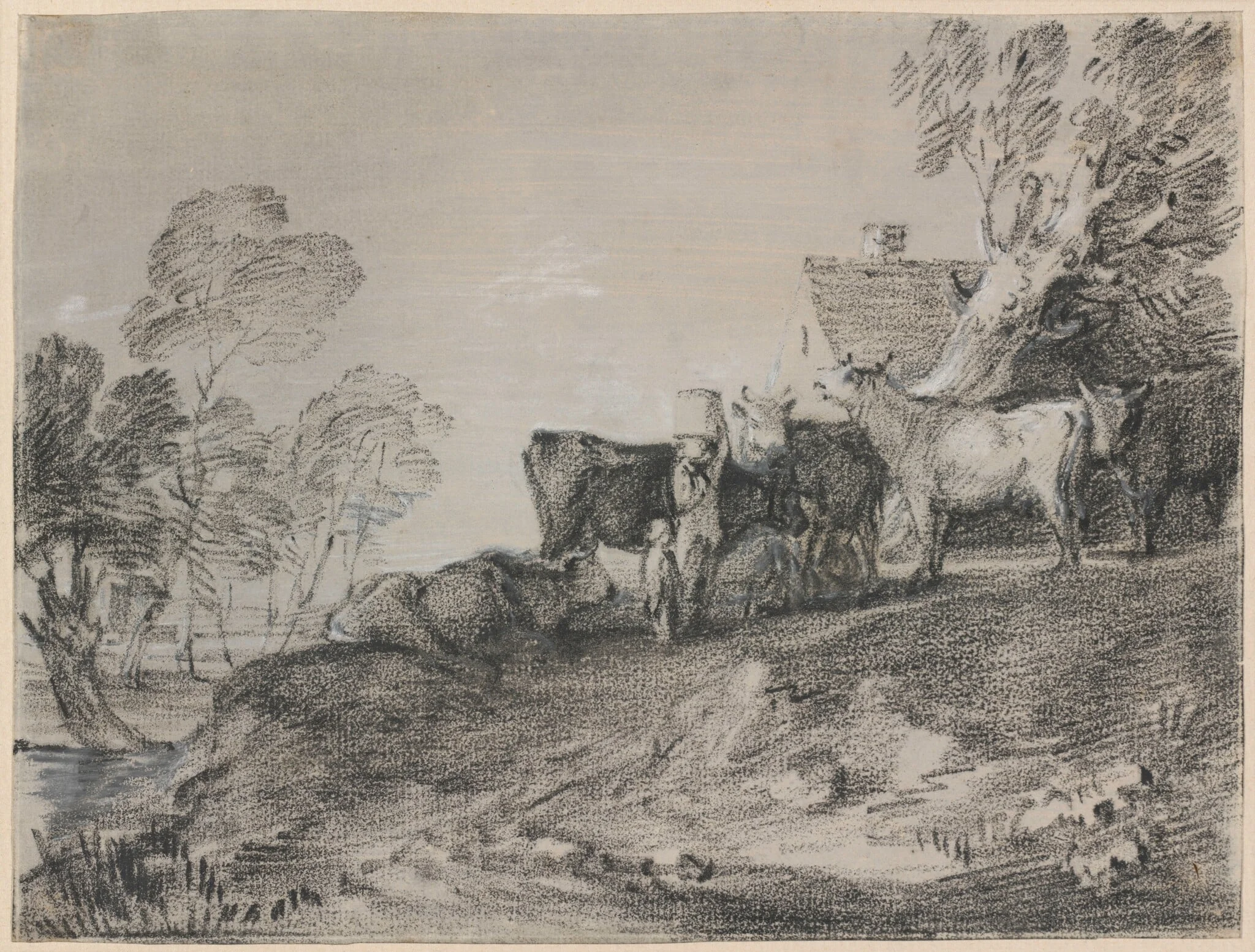Landscape with Cattle by a Cottage