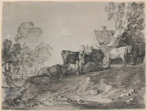 Landscape with Cattle by a Cottage