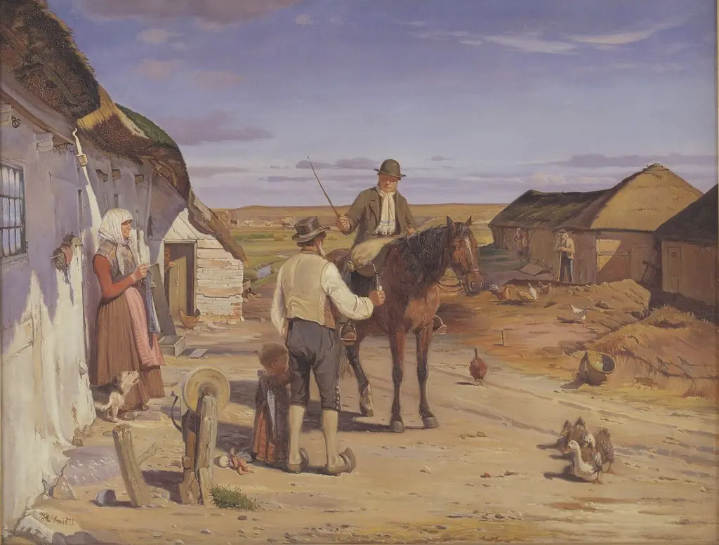 A Stranger Asking his Way at a Farm on the Moors