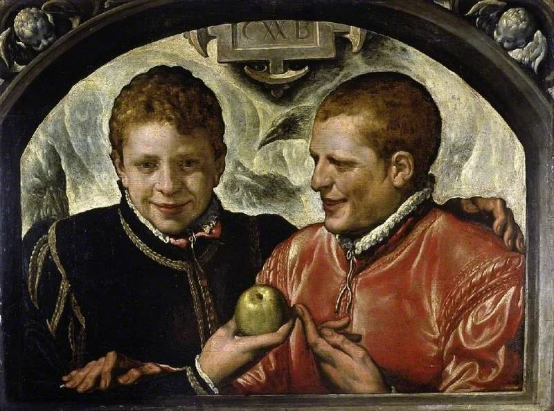 Two young men, by Chrispijn van den Broeck, oil, 1567