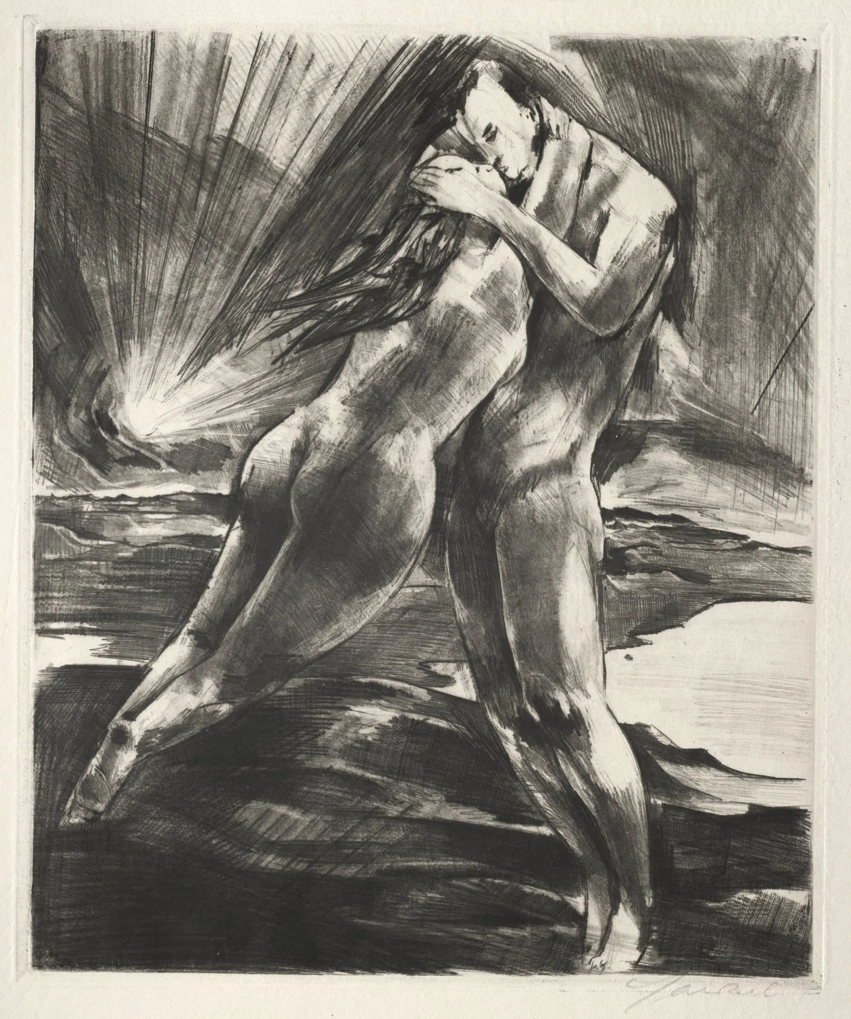 Arno Holz Mappe:  Schwebendes Paar