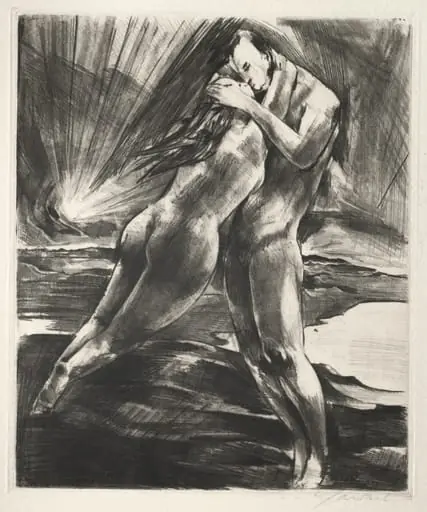 Arno Holz Mappe:  Schwebendes Paar