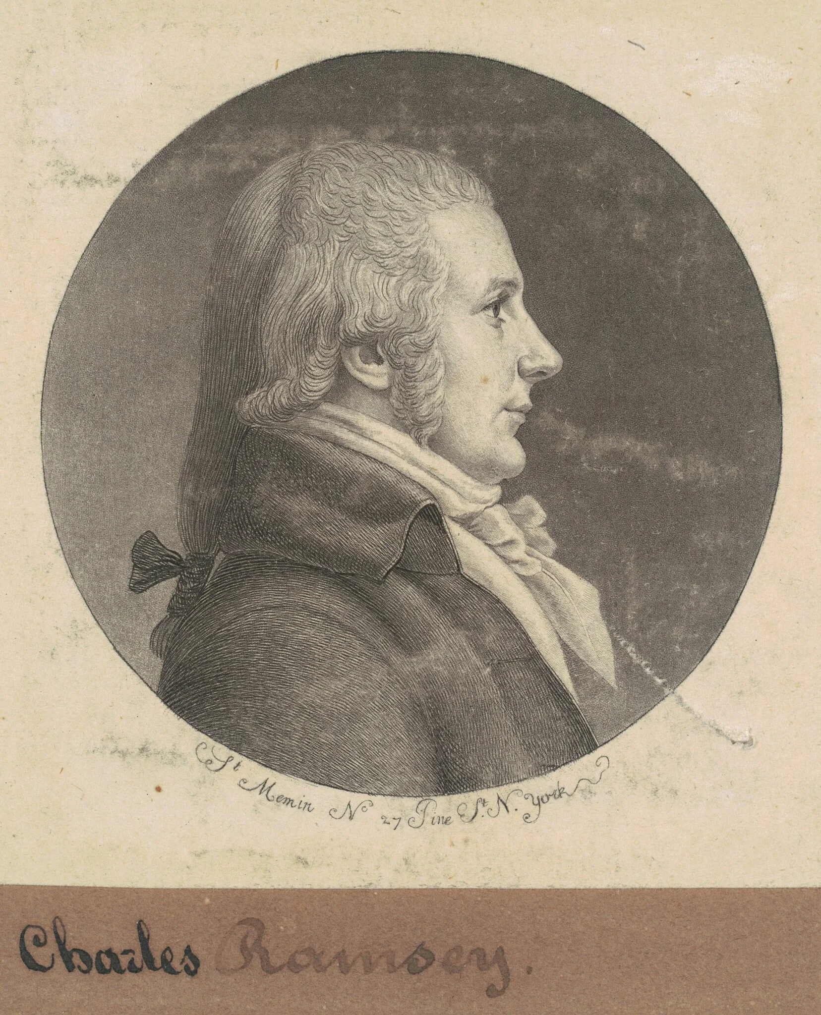 Charles Ramsay, by Charles Balthazar Julien Févret de Saint-Mémin, ink, 1797