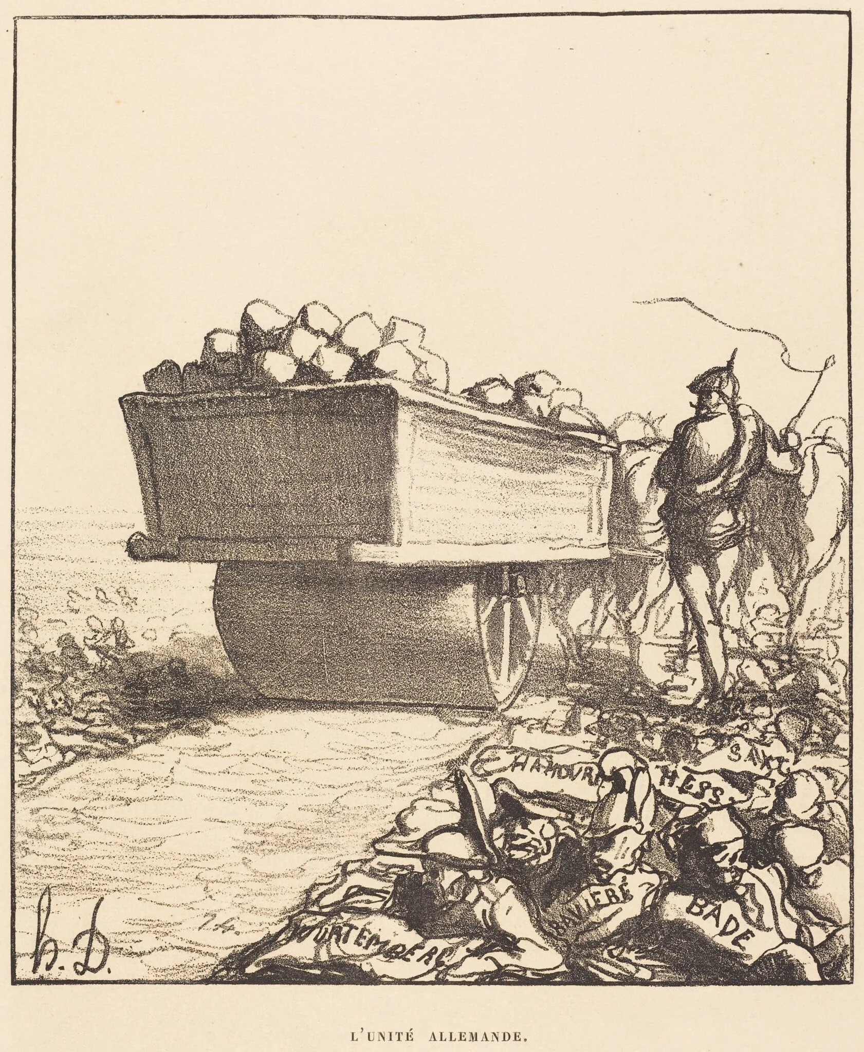 L'unité allemande, by Honoré Daumier, ink, 1870